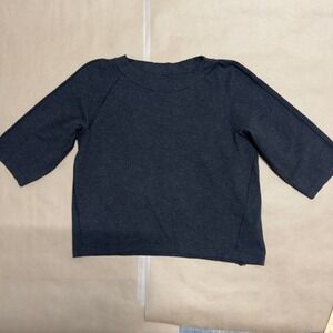 Kit and Ace Womens Charcoal Gray Raglan Sleeve Back Pleat Jersey Top Size S